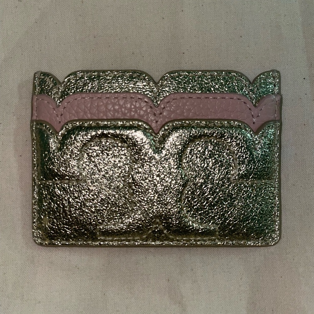 Tory Burch Gold and Pink Card Holder